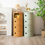 Creative Bedroom Bedside Table Modern Minimalist Round Storage Small Cabinet Large Capacity Plastic Side Cabinet