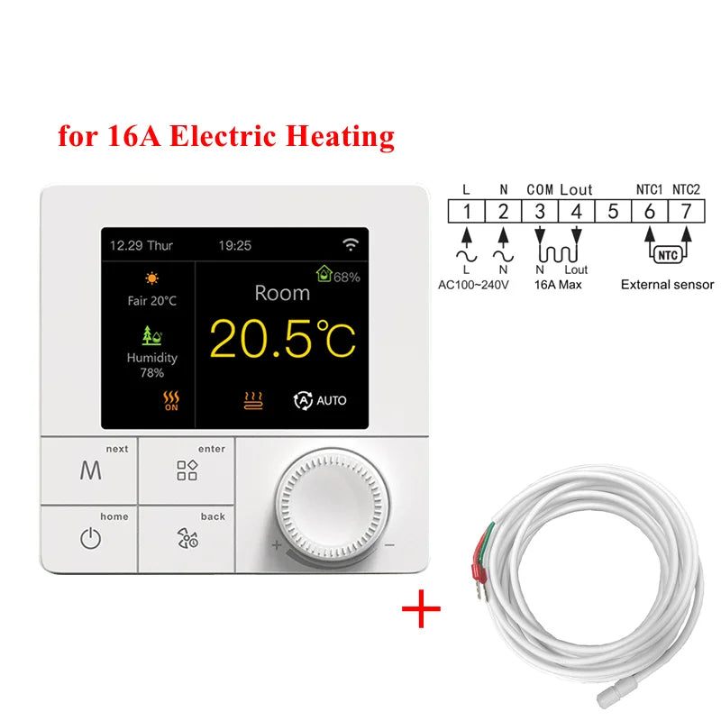 Smart Floor Heating Thermostat Tuya WiFi Warm Underfloor Regulator 220 Volt Electric/Water Gas Boiler Temperature Controller