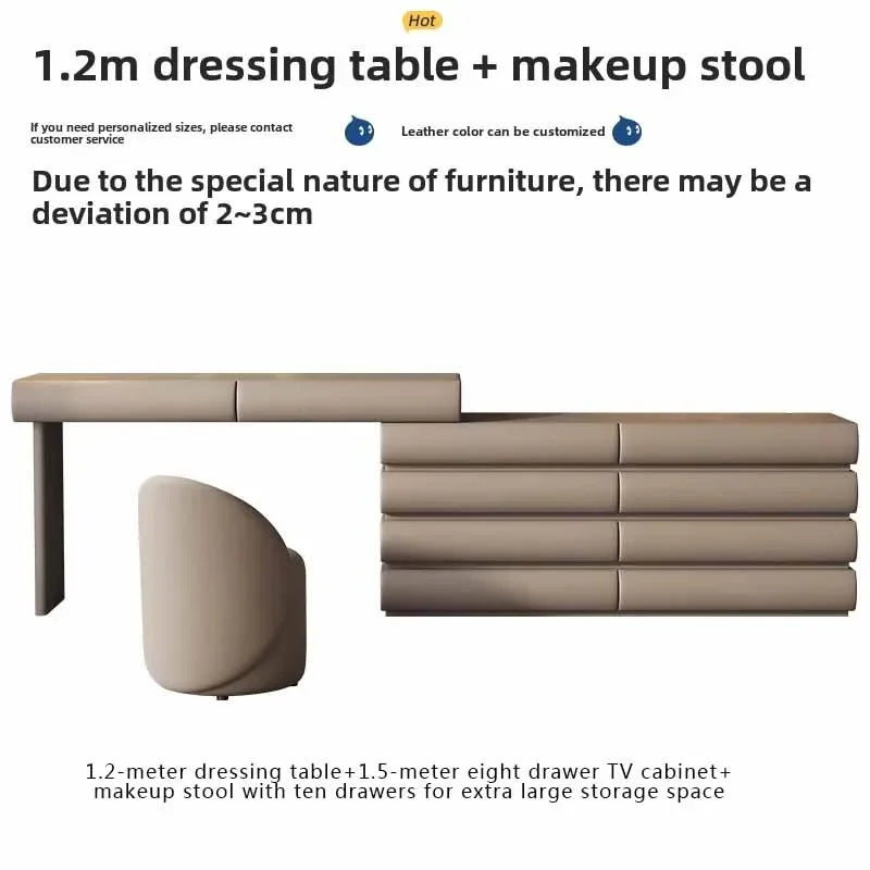 Japanese Modern Luxury Vanity Dresser Storage Women Cabinet Drawer Dressing Table Modern Women Penteadeira Trendy Furniture