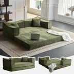 78.8" Convertible Compression Sofa: Corduroy Modular Bed, Arms & Backrest
