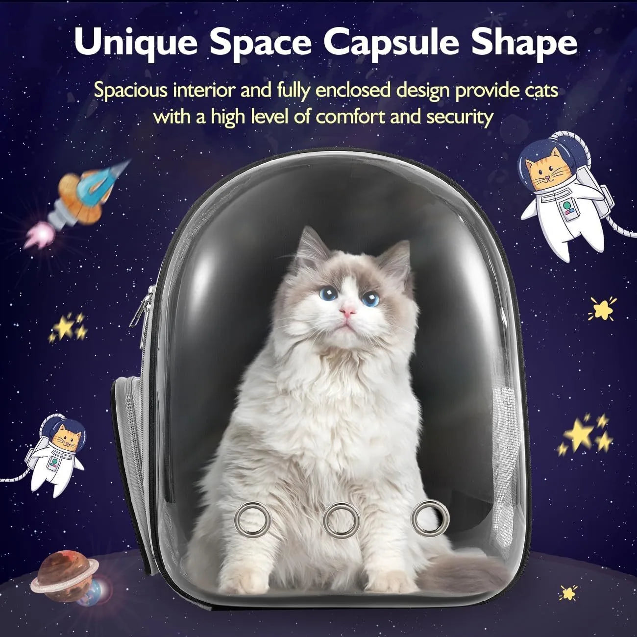 Transparent Pet Backpack Carrier - Bubble Space Capsule, Breathable Travel Bag for Small Medium Dogs Cats | AlluCanFind