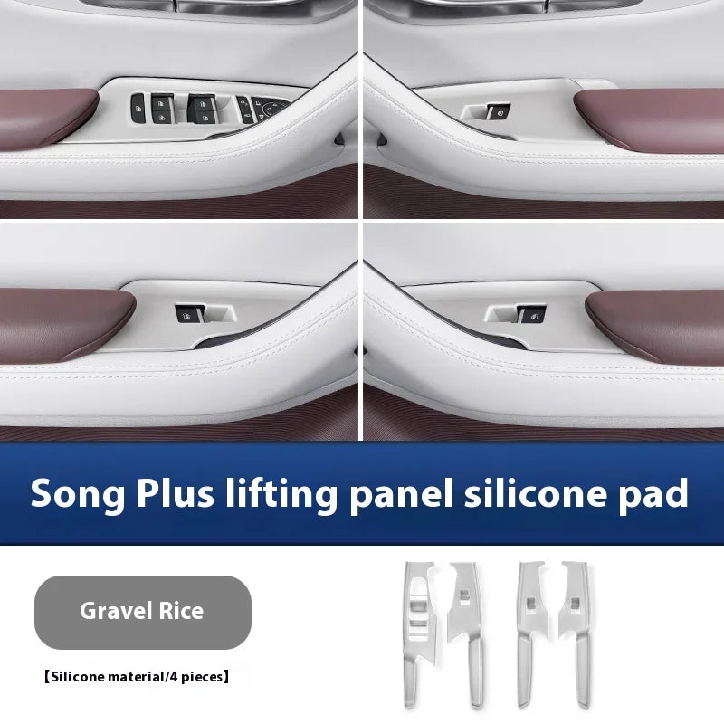 Fit For BYD Song Plus EV DMI 2020-2025 Central Control Panel Protective Pad Wireless Charging Silicone Pad Water Cup Holder Trim