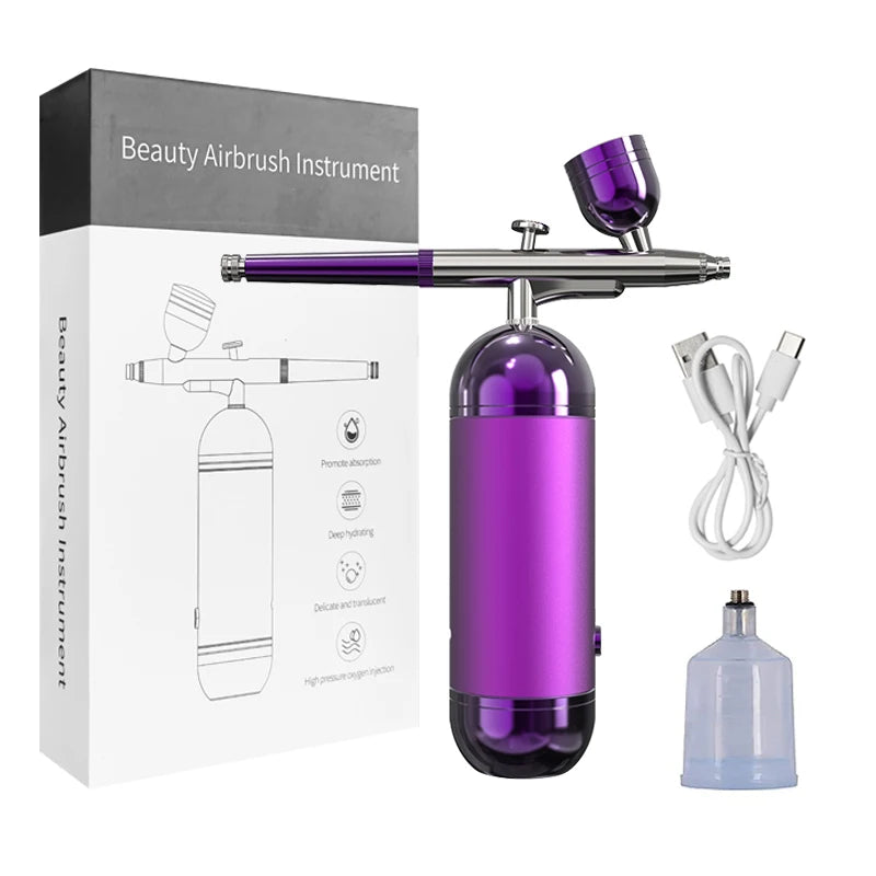 Rechargeable Airbrush with Compressor Portable Nail Art Air Brush Includes Spray Gun Tools for Nail Art Makeup Painting