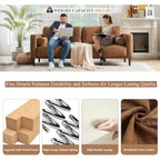 79" Mid-Century Modern Faux Leather Sofa | 3-Seat • Breathable Upholstery • Brown | Living Room/Office/Apartment