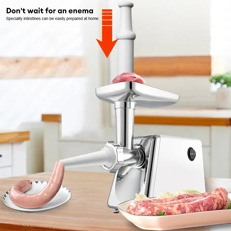 Electric Meat Grinder Sausage Maker with 3 Grinding Plates Food Pusher Meat Mincer Juicer Food Grinder for Home Kitchen