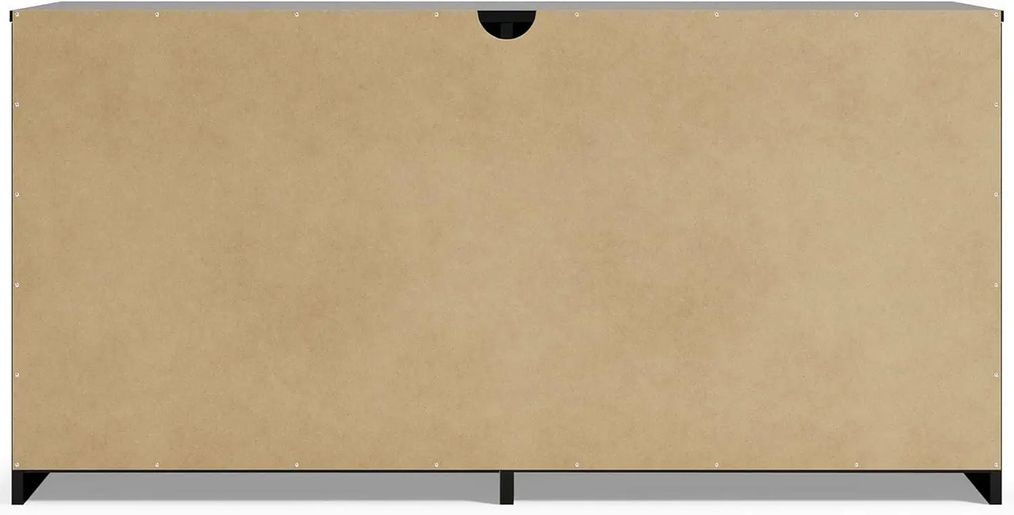 Finch Contemporary 6 Drawer Dresser, Black