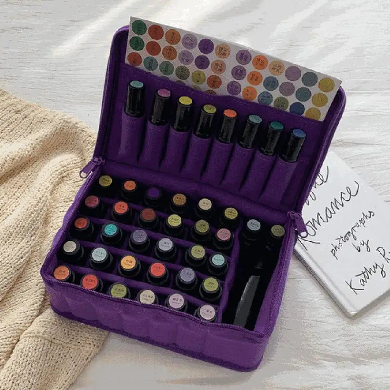 Essential Oil Case 38 Slots 5ML 10ML 15ML Perfume Oil Essential Oil Box Travel Portable Carrying Holder Nail Polish Storage Bag