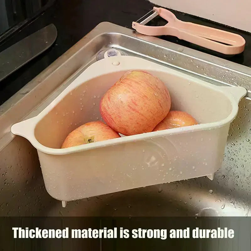 Kitchen Sink Triangle Drain Basket Plastic Food Vegetables Peel Egg Filter Storage Organizer Kitchen Shelf Rack Drainer