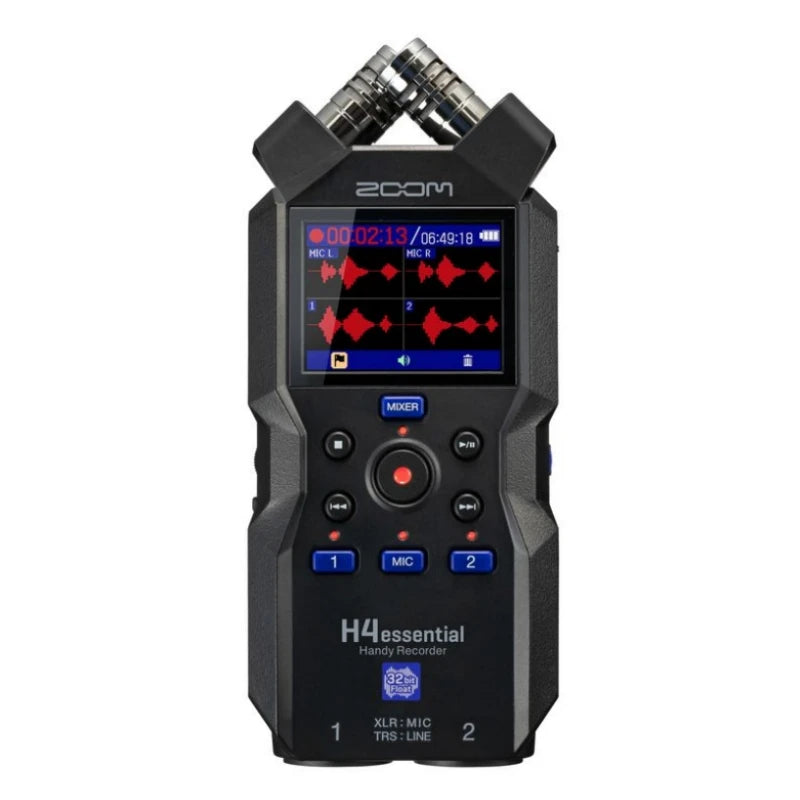 Zoom H4essential 4 Track 32-bit float Handy Recorder with Dual A/D Converters and 130 dB SPL XY Mic for Interviews and Podcasts