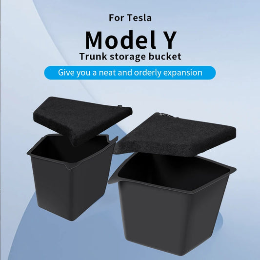 Suitable for 2021-2024 Tesla Model Y trunk storage bucket, side storage box, tail box interior storage box accessories