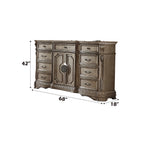 Dresser (WOOD TOP) in Antique Silver European Style Dressing Table Villa Furniture American Bedroom Vanity Mirror Solid Carved