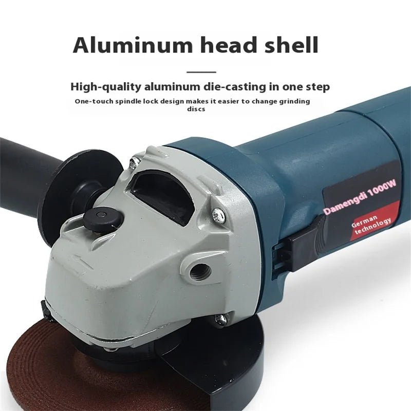 1000W Angle Grinder 6 Gears Multifunctional Handheld 100/125MM Electric Metal Grinding Cutting Machines Tools for 110V 220V Plug