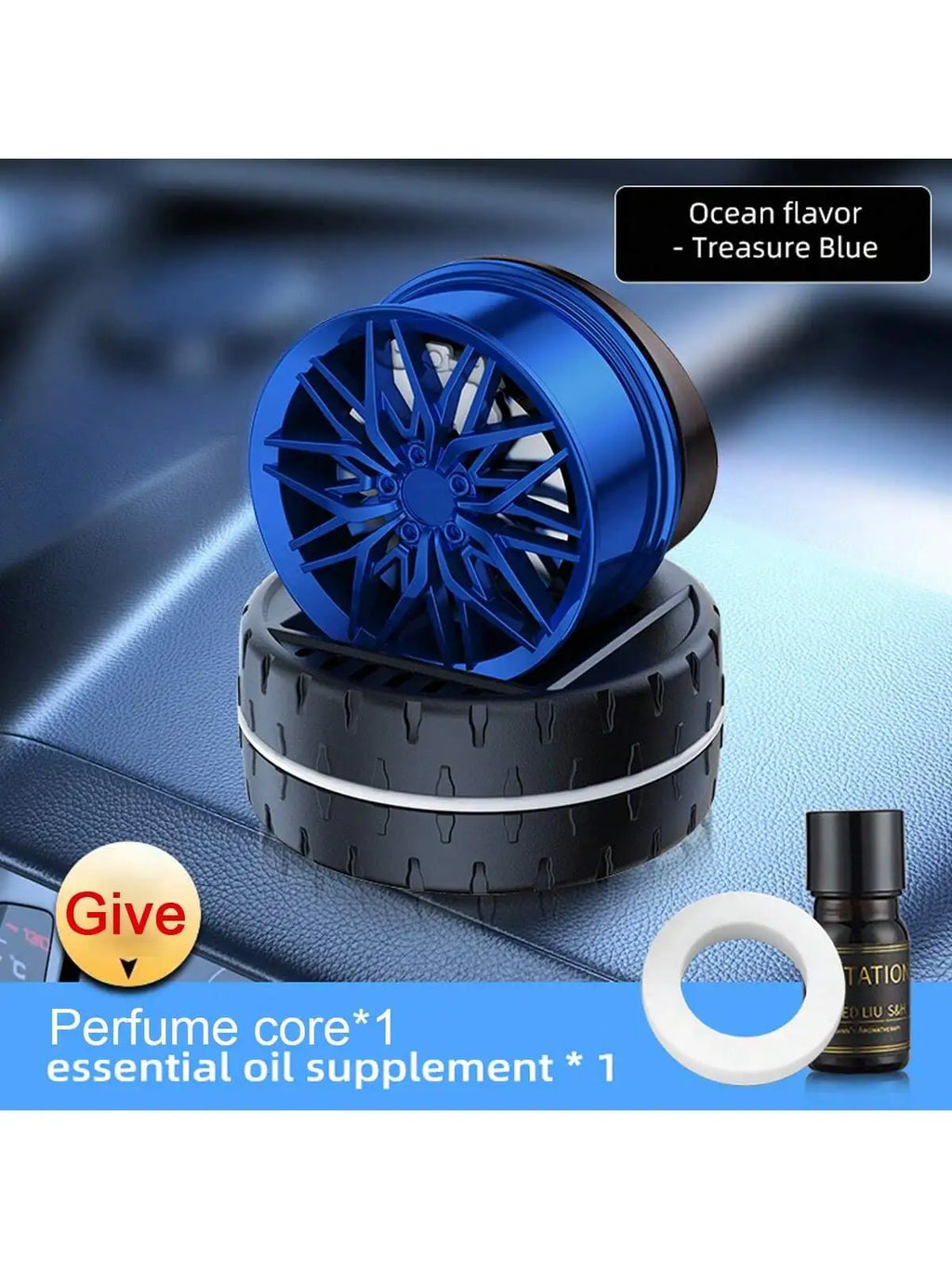 Solar Car Air Freshener Wheel Hub Design Perfume Diffuser Decoration Vehicle Wheel Rotating Air Freshener Vehicle Air Fresheners