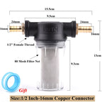 1/2" Garden Watering Hose Filter Agricultural Irrigation Impurity Prefilter Aquarium Water Pump Filter 80/250 Mesh Strainer Mesh