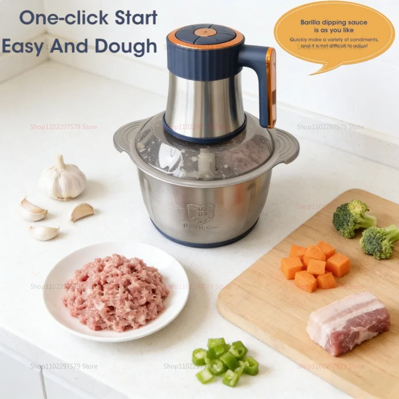 Electric Meat Grinders 5L Food Crusher 304 Stainless Steel Multifunctional Baby Food Processor Powerful Motor Kitchen Blender