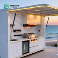 Customized 3 in 1 Portable Camp Kitchen Sink Stove Storage On Wheels Green Garden Camping Combined Furniture