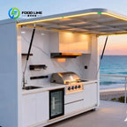 Customized 3 in 1 Portable Camp Kitchen Sink Stove Storage On Wheels Green Garden Camping Combined Furniture