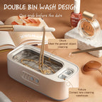 Ultrasonic Cleaning Machine High Frequency Cleaner Double Bin Vibration Full Cleaning Jewelry Household Adjustable CleanerNew