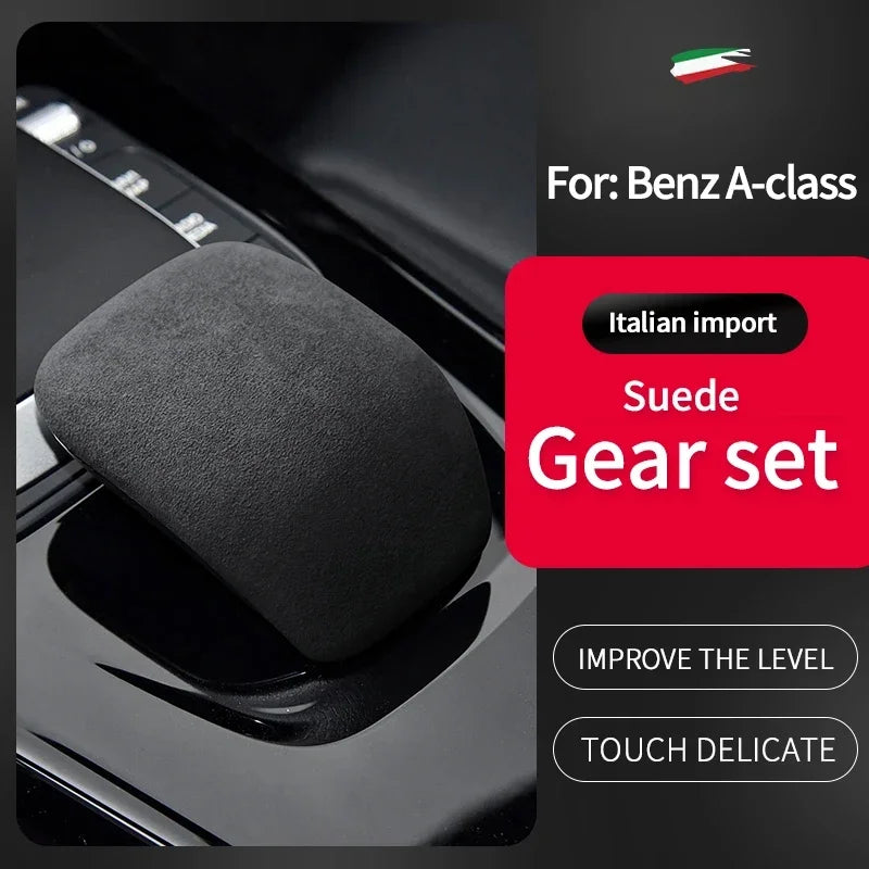 For Mercedes-Benz A-Class/CLA-Class/AMG 2019 to Present Alcan tara Gear Shift Knob Cove Car Gearshift Handle Protective Shell