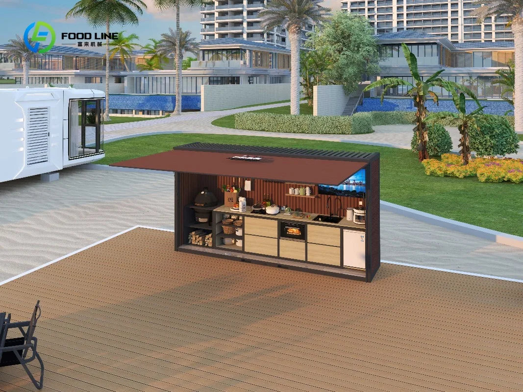 Customized All-In-One Portable Outdoor Kitchen System Built-In Grill Refrigerator Drawers Easy Installation Modular Design