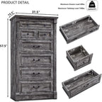 Farmhouse 7 Drawers Dresser for Bedroom, 57" Tall Large Dressers & Chests of Drawers w/Roman Column, Storage Dressers Organizer