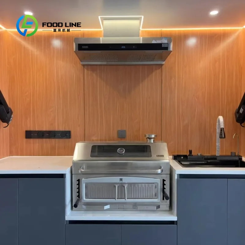 Customized Prefabricated Steel Outdoor Kitchen Matched Multi Type Cookware For Budget Friendly Patio Barbecue Construction