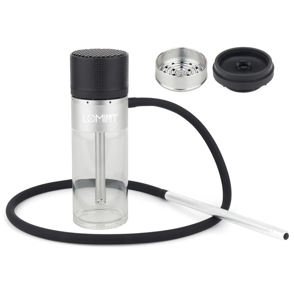 LOMINT Portable Cup Hookah Shisha Set With Glass Base Car Narguile Chicha Full Complete Gift Box Packing