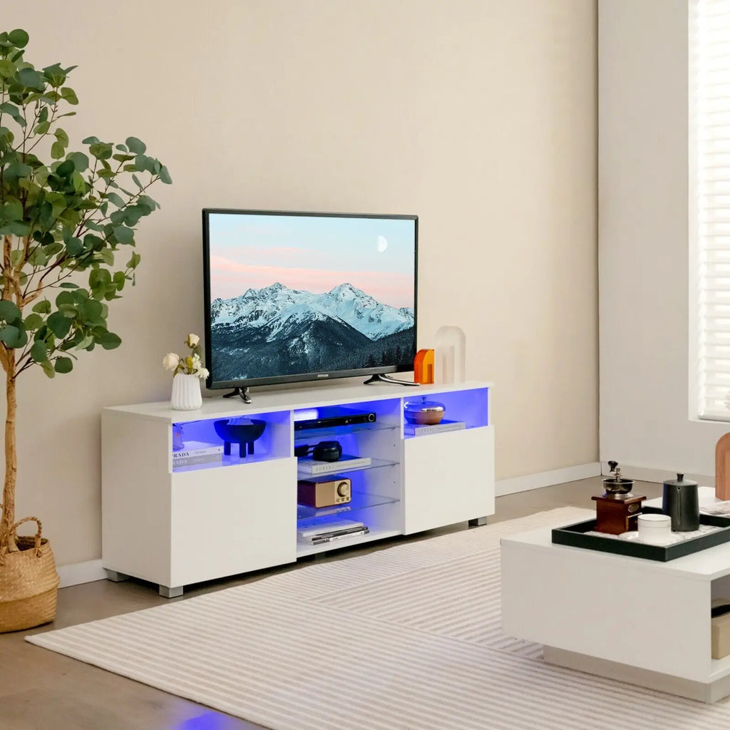GOFLAME TV Stand Modern Entertainment Center Media Console Table for 65 inch TV