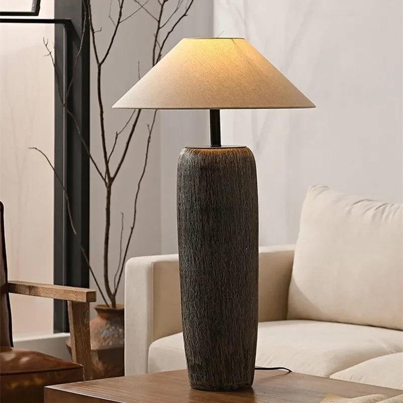 Ceramic Lamp Wabi Sabi Style Vintage Japanese Floor Lamp for Living Room Corner Sofa Lounge Standing Light Decoration Salon