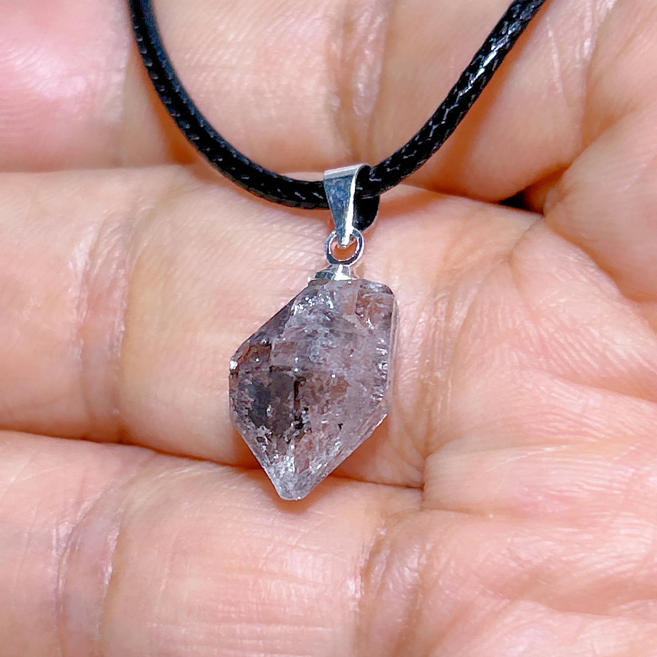 Natural Crystal Herkimer Diamond Pendant Hang Stone Gemstones Mineral Energy Reiki Home Decorations Gift Ore Crystals