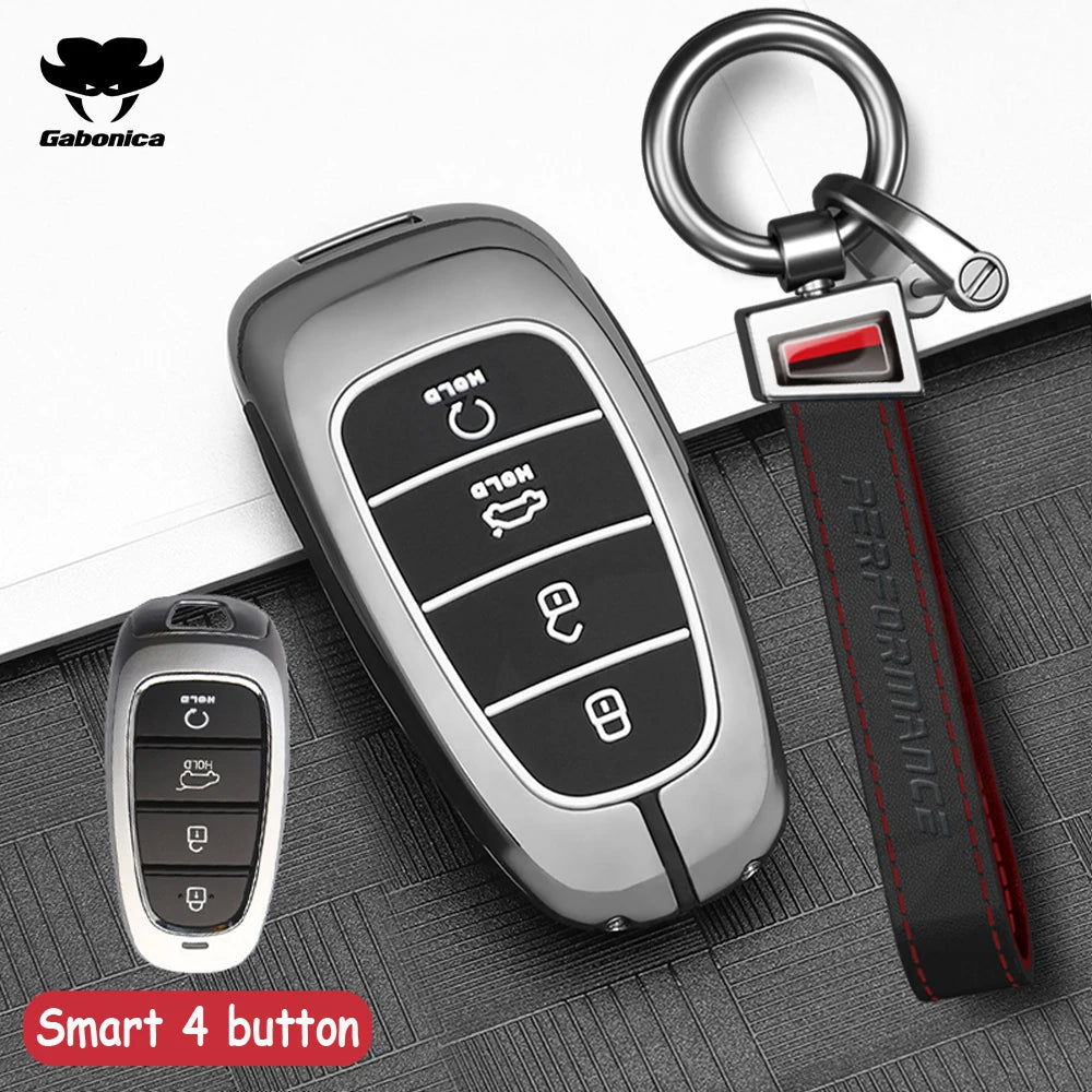 3 4 Buttons New Car Smart Key Case Cover For Hyundai N Performance Tucson Solaris Sonata Hybrid NEXO NX4 Santafe dn8 Accessories