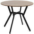 Homcom Round Dining Table with Wooden Top and Steel Frame Ø90X76 cm