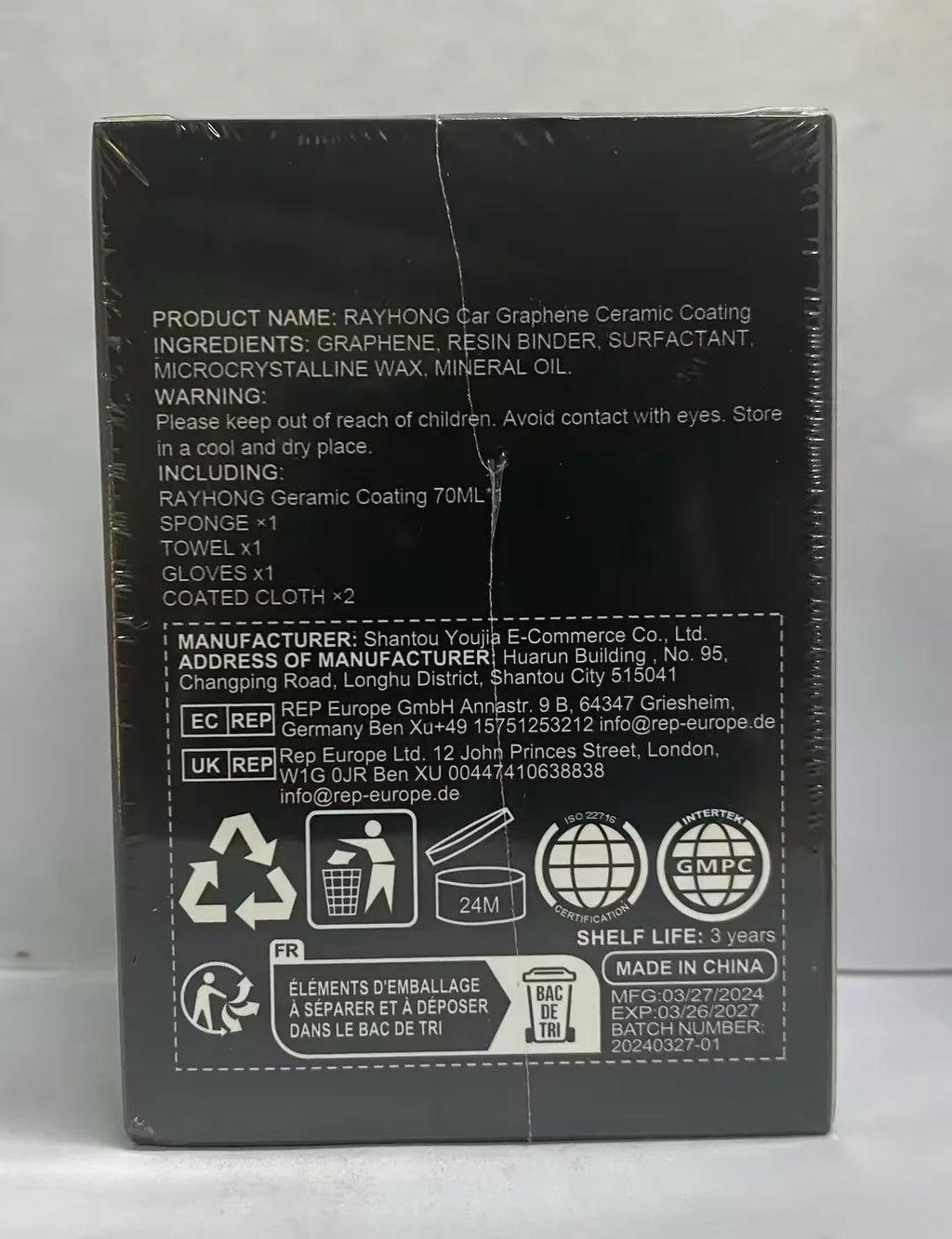 Rayhong Graphene Ceramic Coating, Super Water Plating Crystal Coating