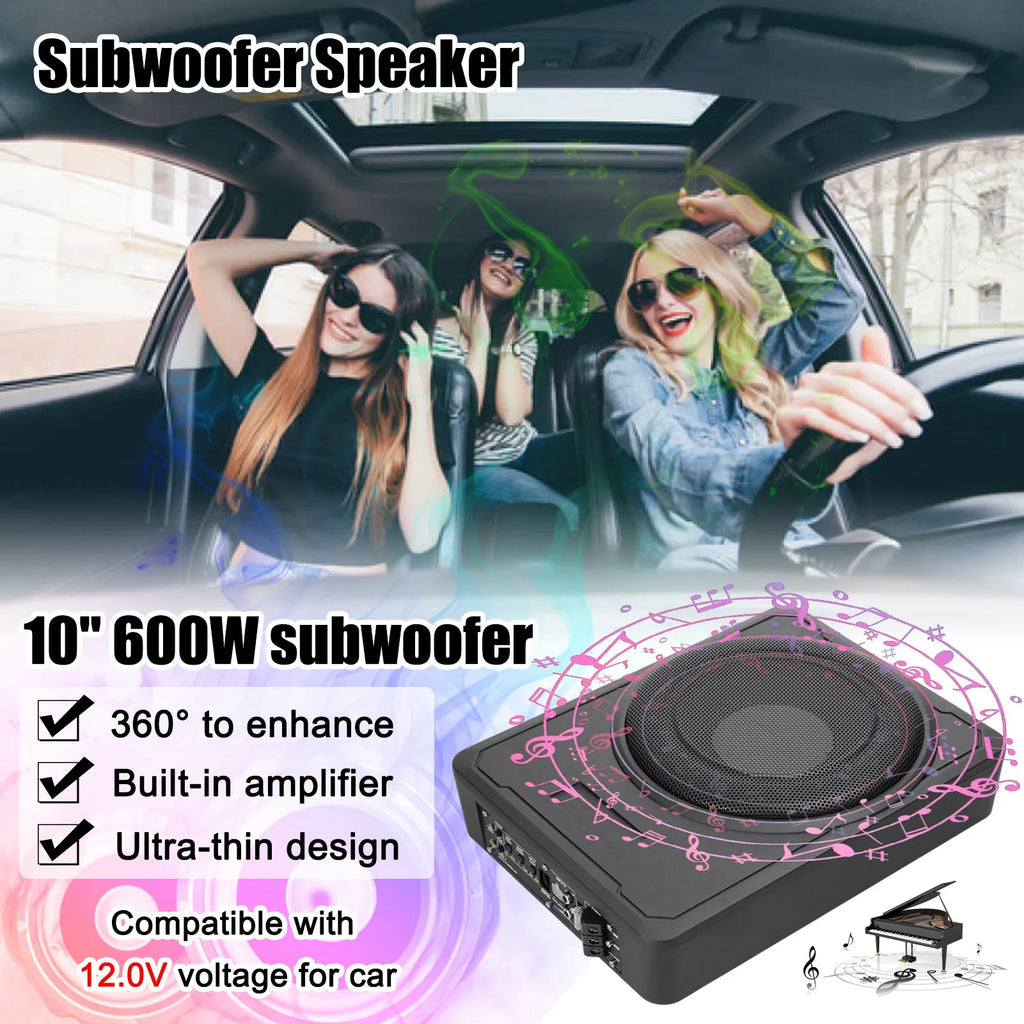 10inch Car Subwoofer 800W Stable Performance Aluminum Alloy Housing Subwoofer for 12V Car Truck Marine Boat