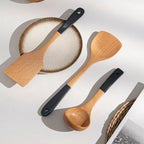 Natural Wood Nonstick Kitchen Tool Rice Colander Tableware Cookware Rice Scoop Spatula Strainer Spoon Soup Ladle