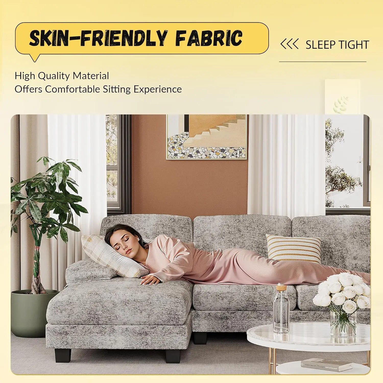 Compact U-Shaped Sofa