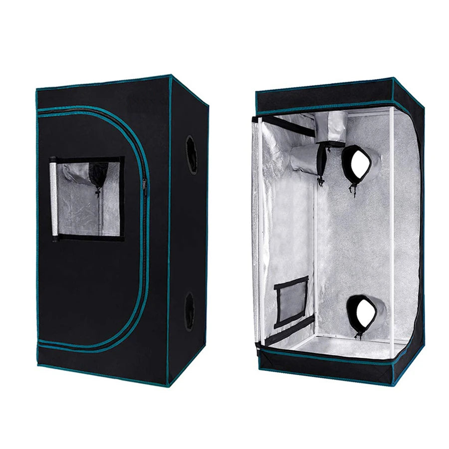 TG-60x60x160 cm plant growth tent, made of Oxford cloth, with an observation window, a tool kit and white iron pipes.