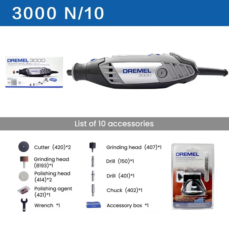 Dremel 3000 1/26 Mini Angle Grinder Rotary Power Tools Multifunctional 5 Speed Polishing Electric for Wood Carving Tools Sets