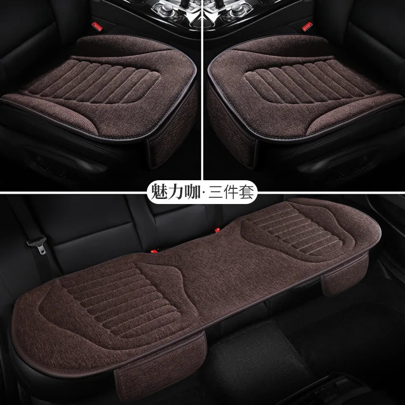 All-Season Linen Car Seat Covers Universal Fit for Sedans SUVs Trucks - Breathable Durable Comfortable Interior Accessories
