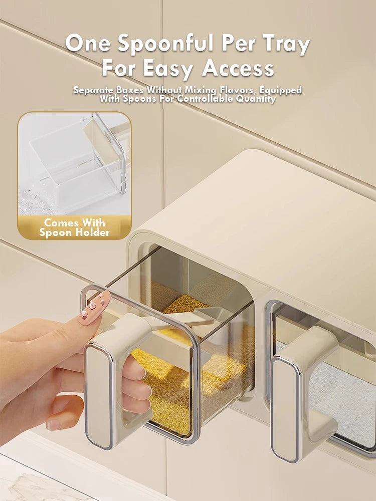 Kitchen Seasoning Storage Rack Combination Set Seasoning Tank Wall Mounted Non Perforated Seasoning Box Kitchen Accessories