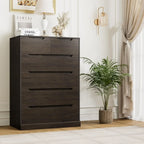 Modern 6 Drawer Dresser for Bedroom, Tall Chest of Drawers with Storage, Large Wood Storage Chest Organizer with Cut-Out Handle