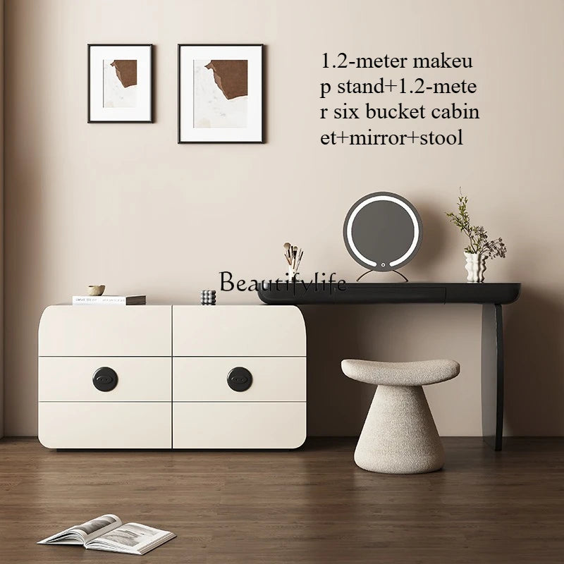 Italian minimalist storage cabinet integrated retractable dresser large capacity bedroom modern minimalist dressing table