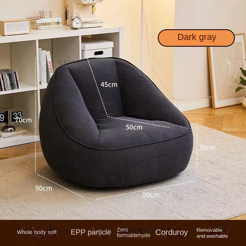X&D Bean Bag Lazy Corduroy Comfortable Sofa Single Bed Tatami Bedroom Balcony Casual Lightweight Small Sofa Living Room 2024 New