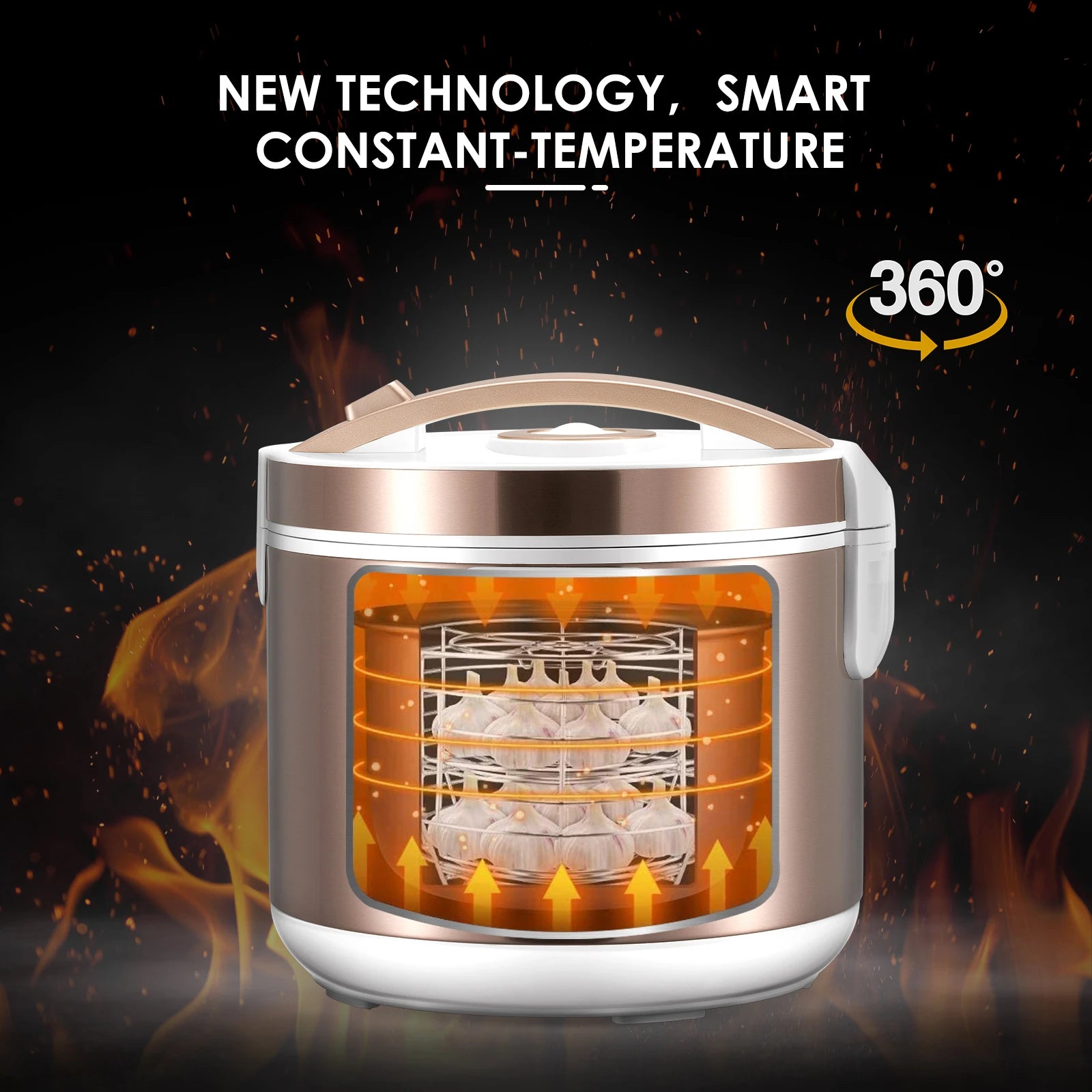 5L Black Garlic Fermenter Electric Garlics Smart Fermentation Machine Automatic Zymolysis Zymosis Pot Natto Yogurt Maker EU US