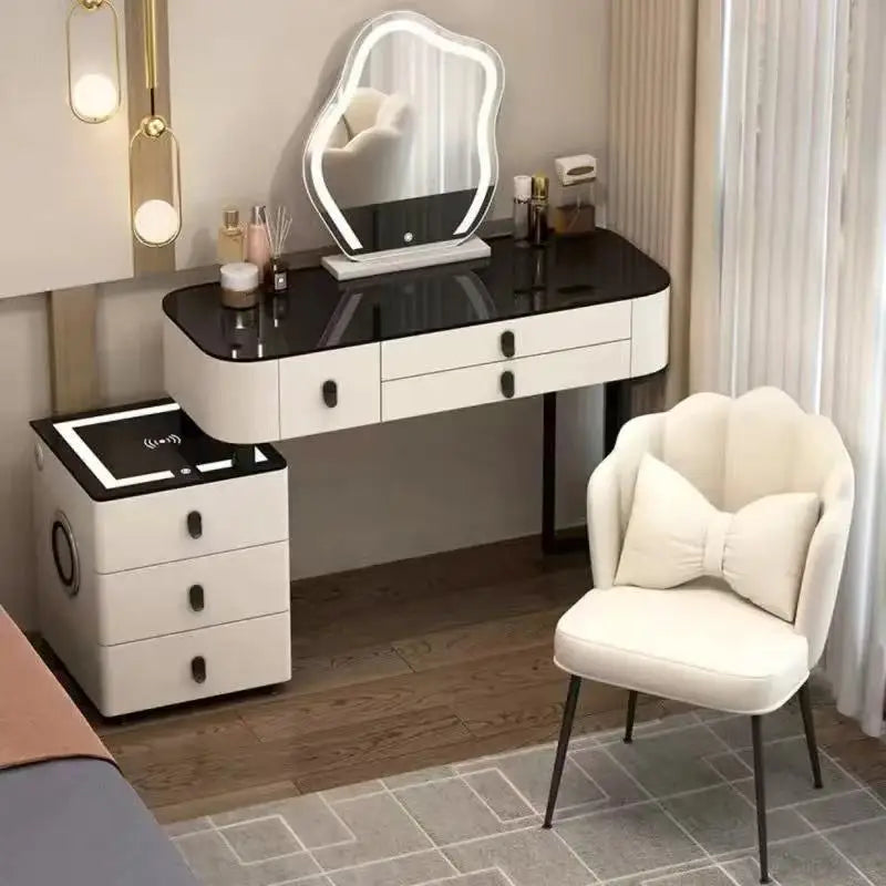 Light Luxury Simple Dresser Bedroom Solid Wood Smart Home Multi-functional Bluetooth Speaker Girls Makeup Table