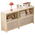 White Living Room Floor Cabinet for Tatami Bay Window Storage Cabinet Multifunctional Balcony Organizer Space-Saving Cupboard