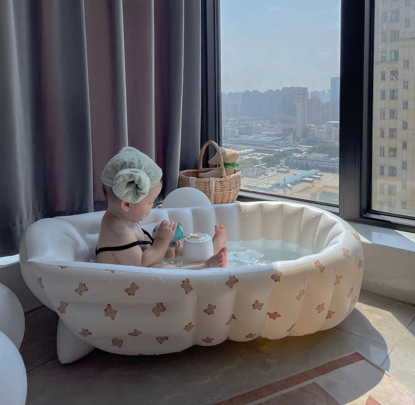 Foldable Baby Inflatable Learning Seat & Bath Basin