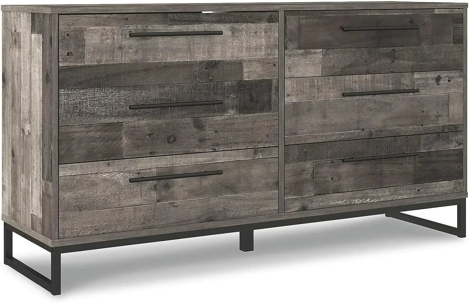 Neilsville 6 Drawer Dresser, Dark Brown,18.88"D x 59"W x 33.88"H