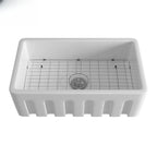 Farmhouse sink 33 inch kitchen sink double bowl 60/40 white ceramic refractory clay kitchen farm sink two pots
