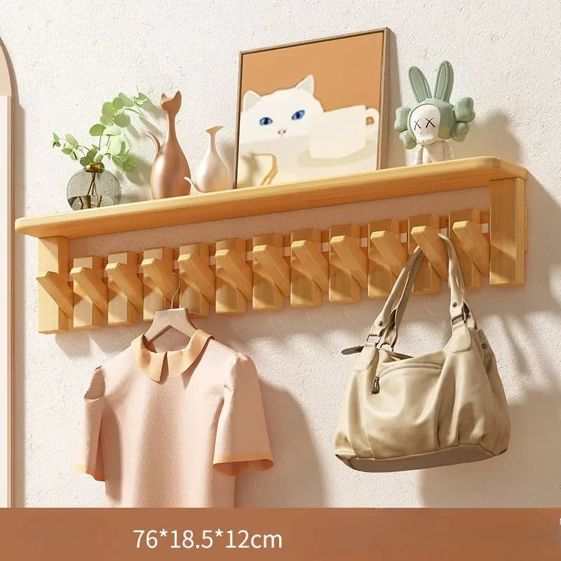 Solid Wood Modern Nordic Creative Wall Clothes Hanger Luxury Living Room Bedroom Clothes Racks Household Storage Home Furniture
